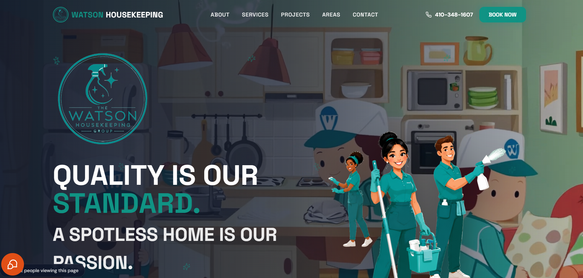Homepage of the The Watson Housekeeping Group website built by TGN Digital and Energize Your Brand